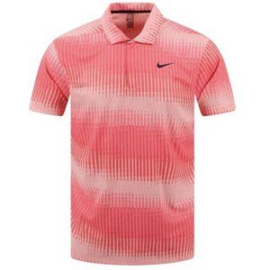 NWT NIKE MEN'S TW DRI-FIT ADV PRINT GOLF POLO - BLEACHED CORAL/BLACK, XS